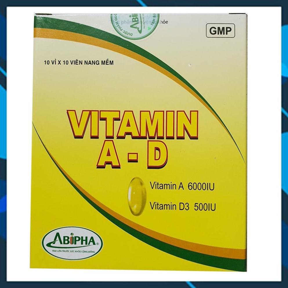 Vitamin AD Abipha, hộp 100 viên