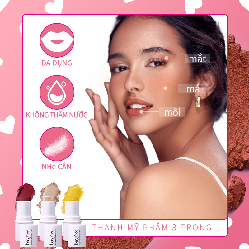 Bayfree 3 IN 1 Cosmetic Stick Blush Highlight Contour Stick Multi-function stick
