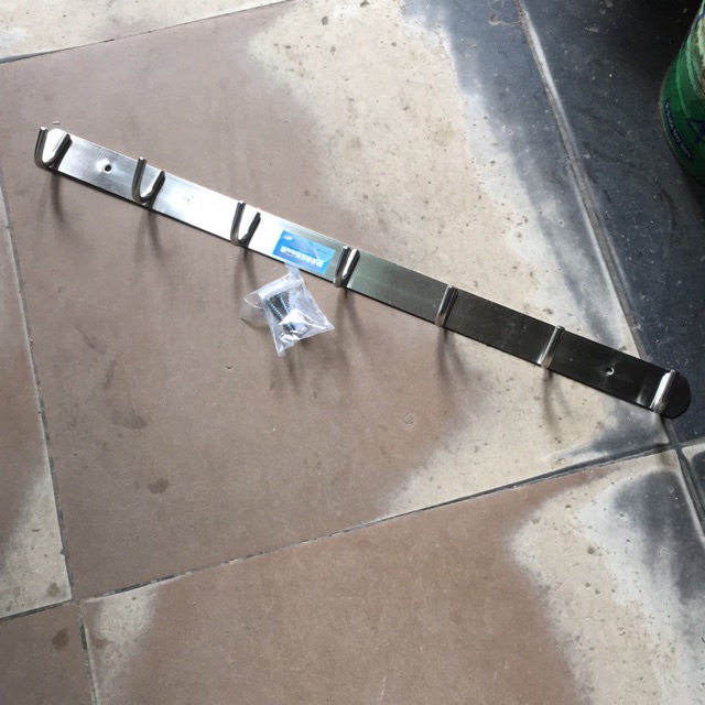Móc Treo Quần Áo Gắn Tường Inox 100% - 7 Mấu Đơn Kèm Vít