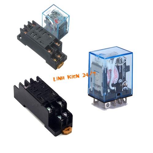 RELAY TRUNG GIAN OMRON 220V 10A 8 CHÂN KÈM ĐẾ VẶN ỐC