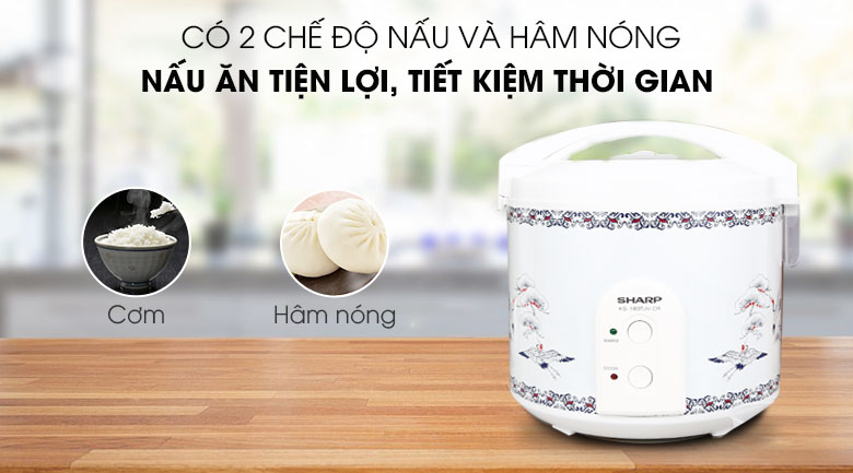 11.11 Nồi cơm điện nắp gài Sharp 1.8 lít KS-183TJV-CR