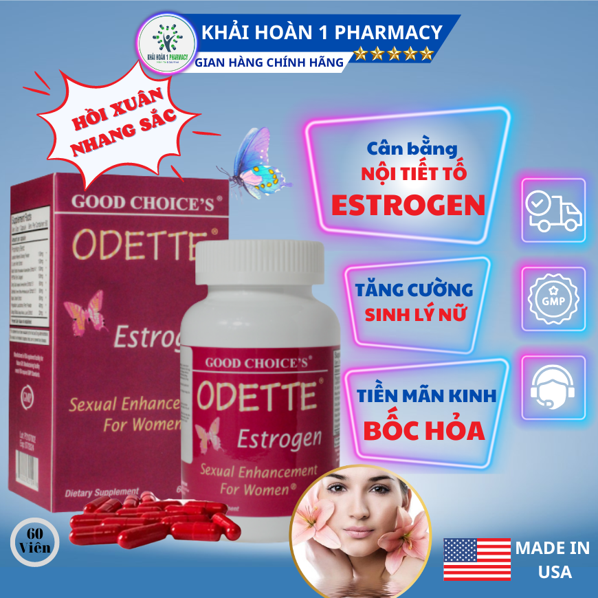 Viên uống Estrogen ODETTE-Cân bằng nội tiết tố nữ,tăng cường sinh lý...