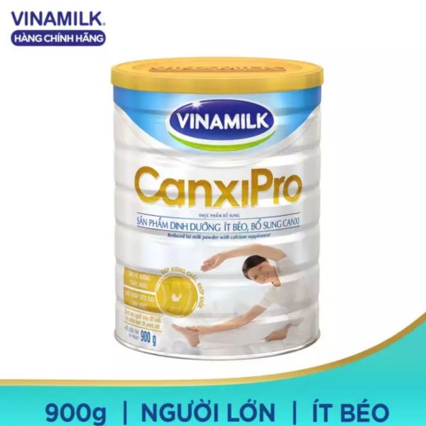 Sữa Bột Vinamilk Canxi Pro Hộp 900g (Sản phẩm dinh dưỡng ít béo, bổ sung Canxi)