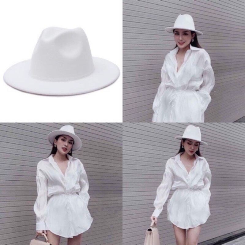 Mũ phớt dạ panama phong cách vintage