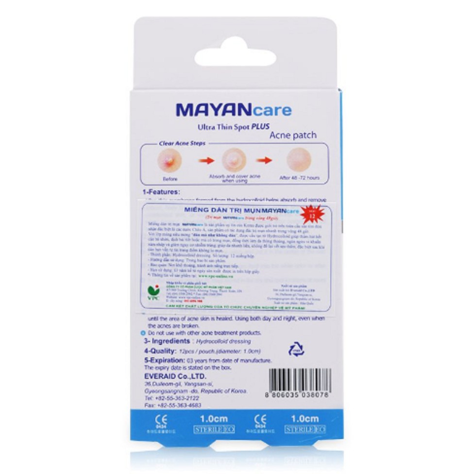 Mayancare Acne Reduction Patches 12 Pieces