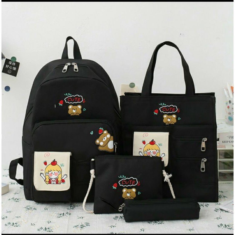 SET BALO NỮ 4 gấu cute cô bé táo cb84