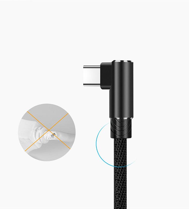 Cáp Sạc MICRO USB 2.4A  Kiểu L Dành Cho Game Thủ Dây Dù siêu bền TOPK