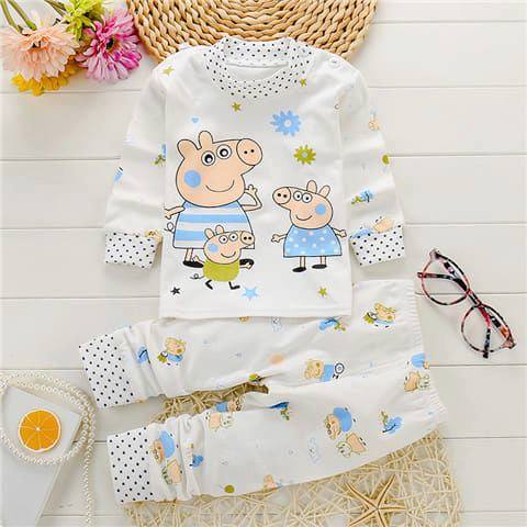 Bộ Dài Tay Gia Đình Heo Peppa Cho Bé