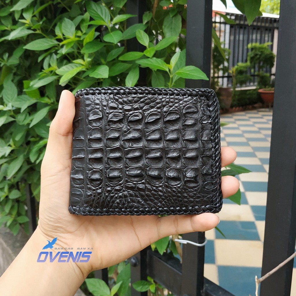 [FREE SHIP] BÓP DA CÁ SẤU 2 MẶT CAO CẤP CHO NAM MADE BY OVENIS