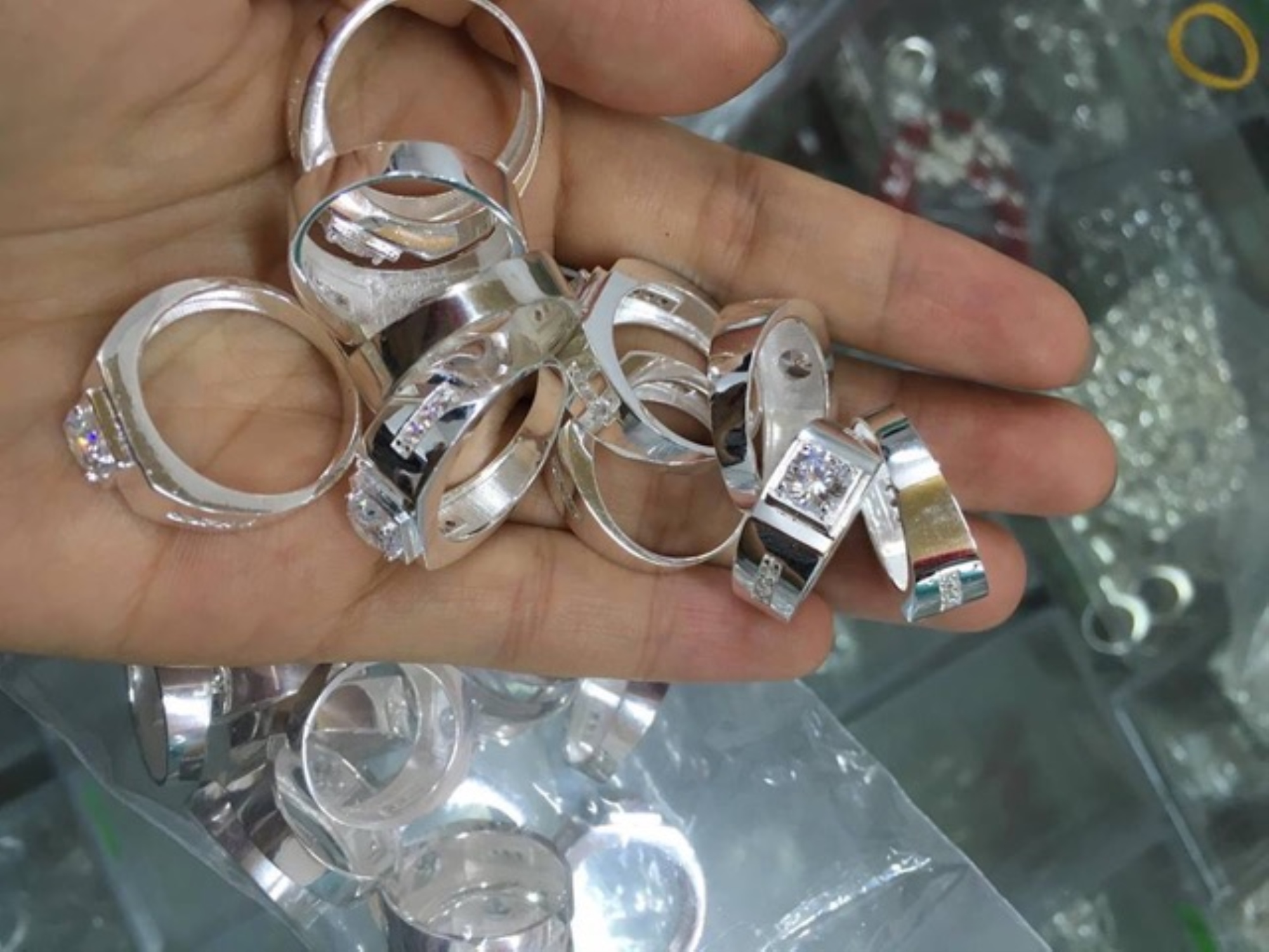 ▥ Nhẫn đôi bạc ta THJ - Nhẫn đôi cao cấp sáng đẹp sang trọng