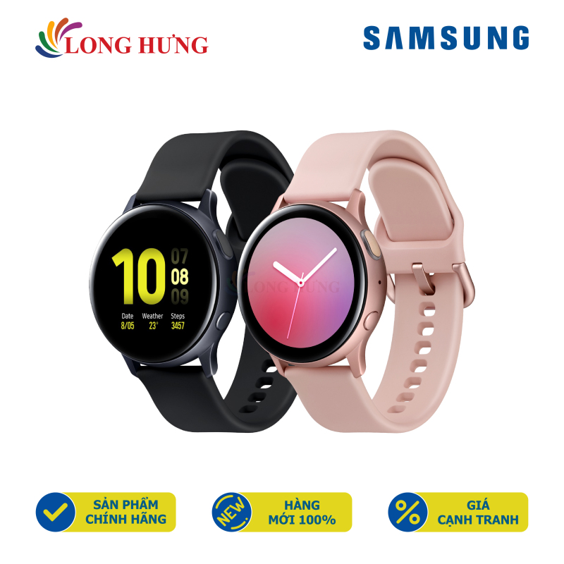 [Trả góp 0%] Đồng hồ thông minh Samsung Galaxy Watch Active 2 viền nhôm dây Silicone - Hàng chính hãng - Màn hình Super AMOLED 1.2inch chống nước tích hợp các tính năng thông minh