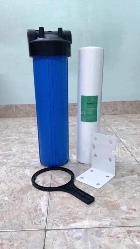 Bộ lọc đầu nguồn gồm cốc lọc 20 inch béo và lõi pp