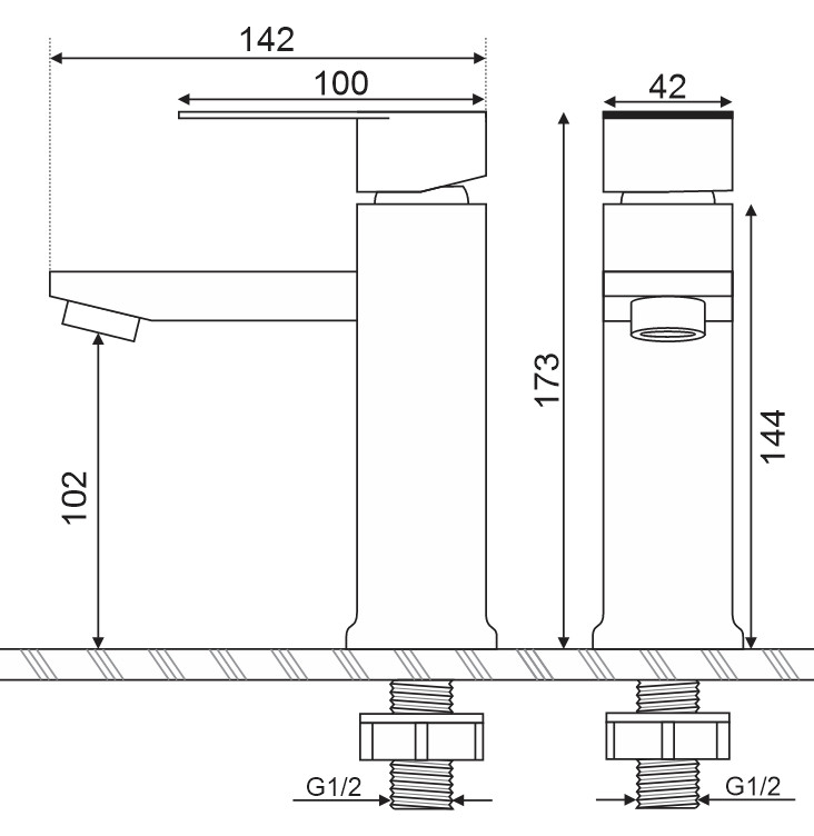 Vòi lavabo lạnh inox304 SUS2125.
