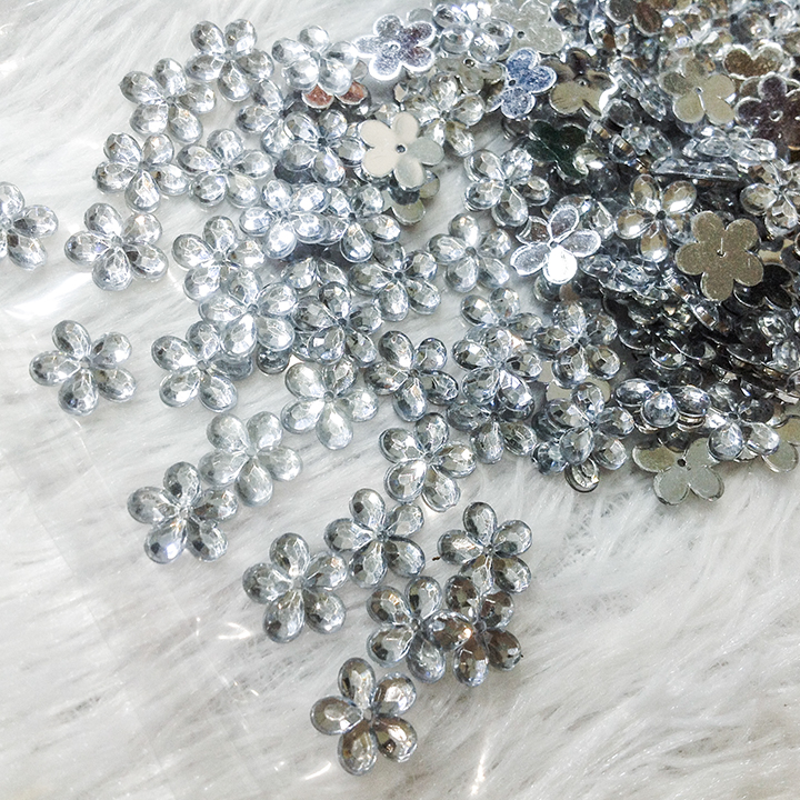 Stone beads acrylic plastic cotton apricot shirt sparkling package from 6 đến 10 cotton beaded shirt flower cute plum