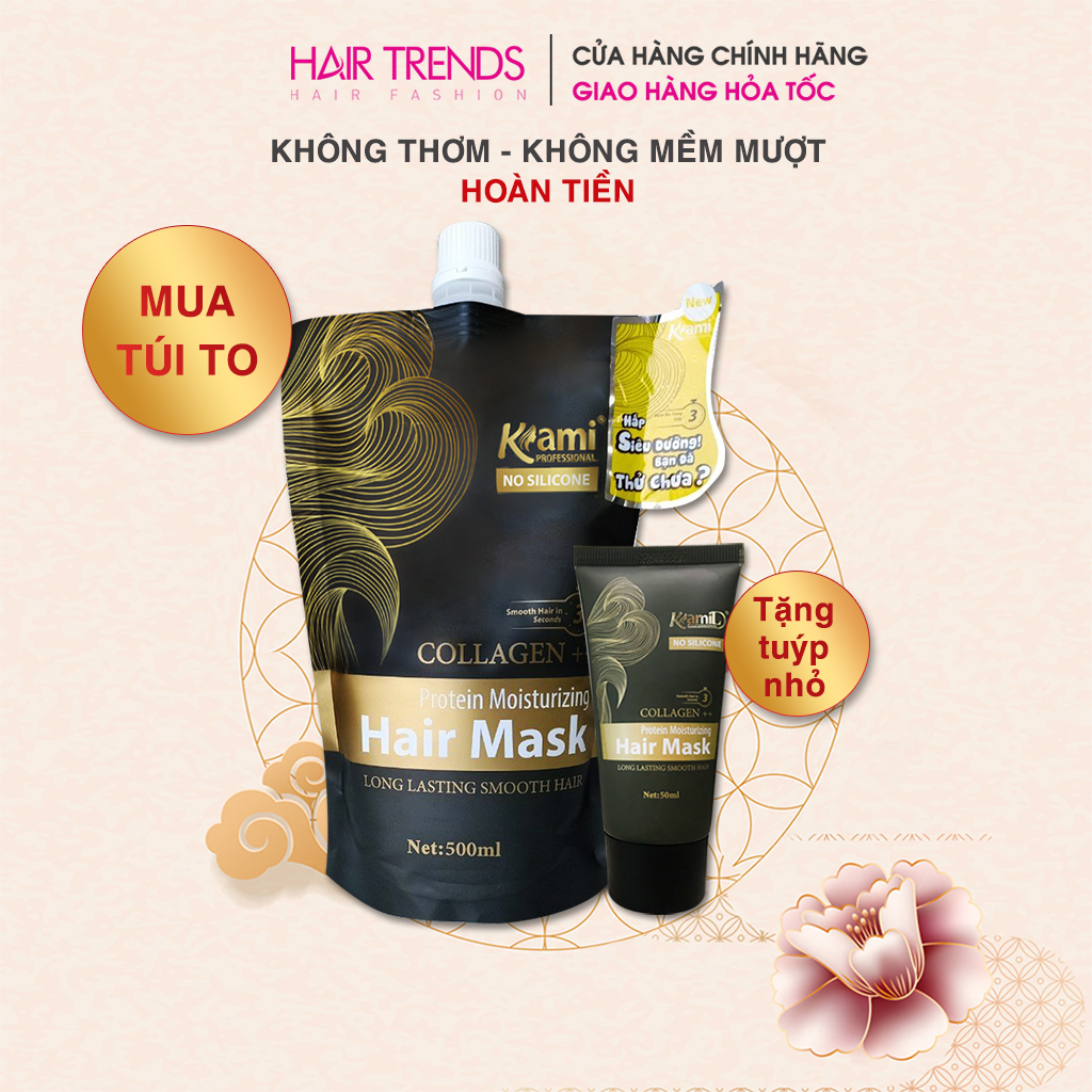 [Tặng tuýp nhỏ] Ủ tóc-Dầu hấp phục hồi tóc collagen siêu dưỡng hương nước hoa KAMI chính hãng (500ml)
