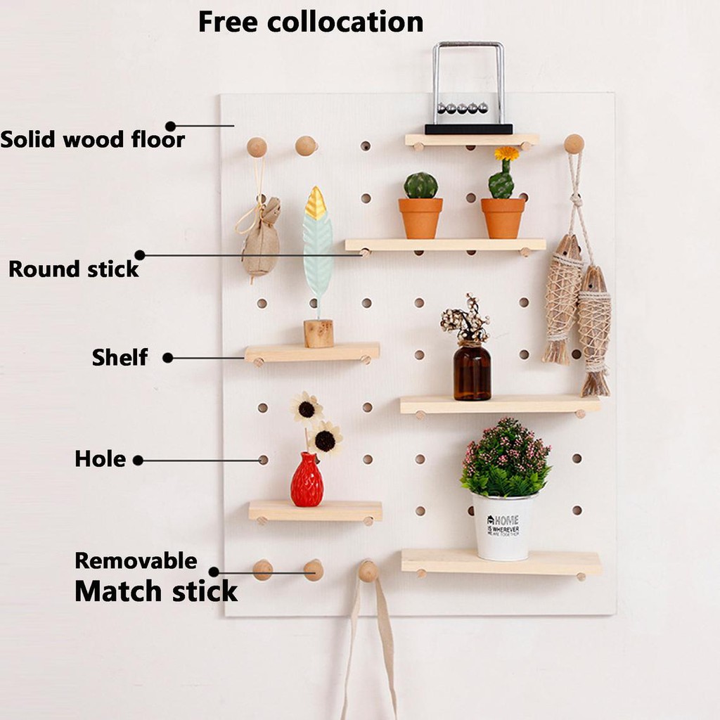 Kệ gỗ Pegboard treo tường thông minh TWS01