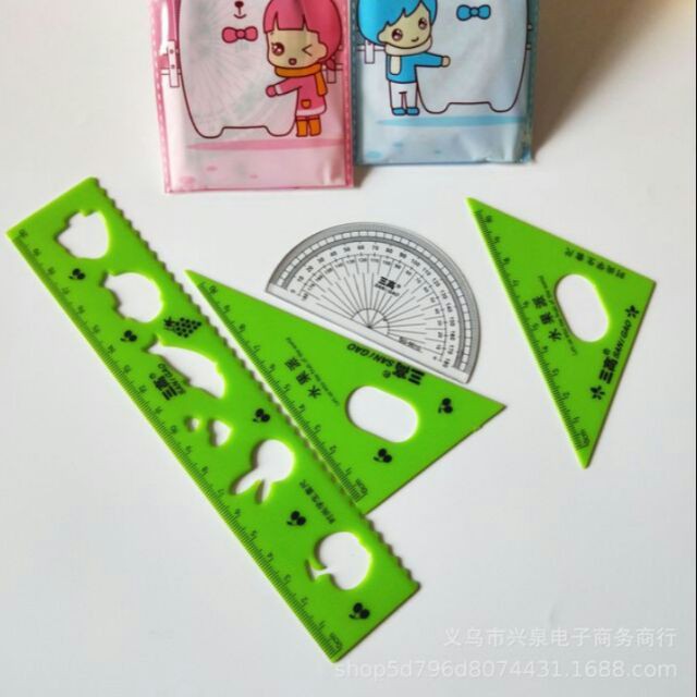 Bộ thước kẻ học sinh siêu cute