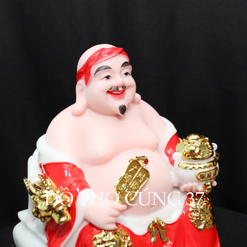 [ CAO 20 CM ] THẦN TÀI THỔ ĐỊA PHÚ QUÝ - MÀU ĐỎ [ COMPOSITE + BỘT ĐÁ  ]