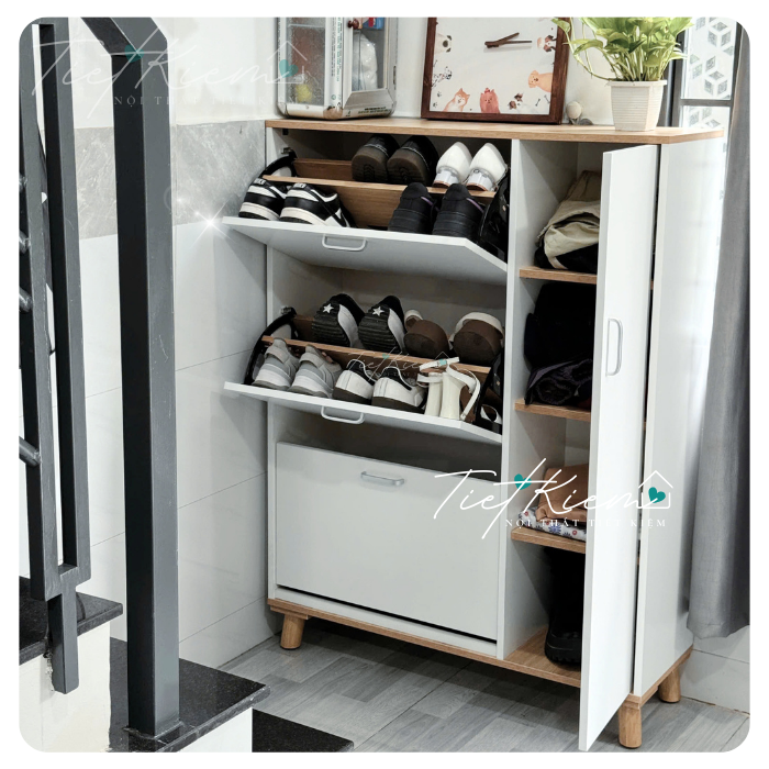 Tủ giày thông minh gỗ 90cm NTTK TG99999