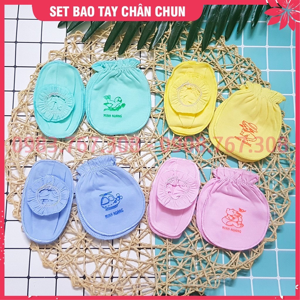 Set Bao tay bao chân Minh Hoàng loại đẹp cho bé /Bao tay bao chân rút dây,Bao tay bao chân bo , chun / Bao tay bao chân cho bé sơ sinh