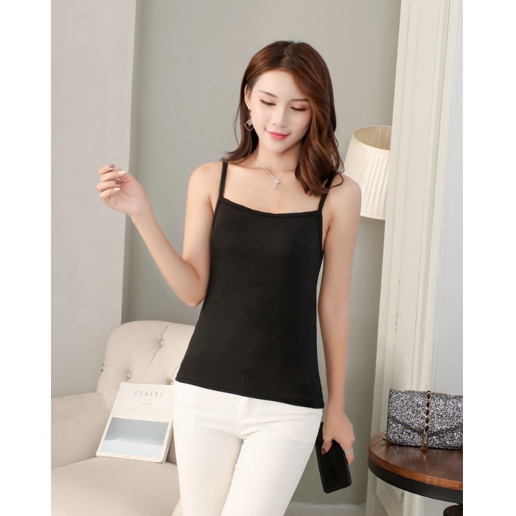 {EVACICI} Áo thun 2 dây vintage hàn quốc