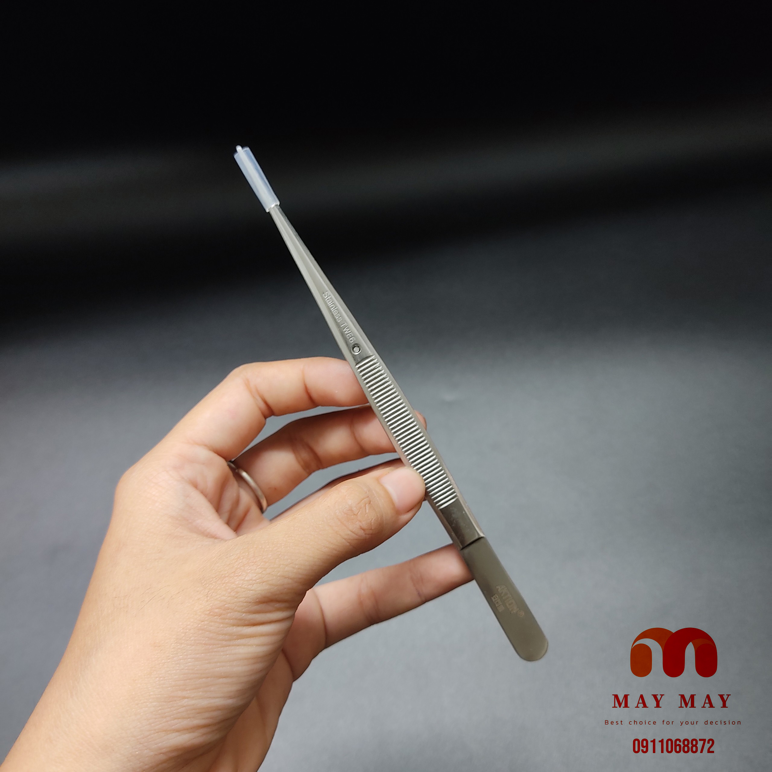 Nhíp gắp chỉ AKTION thân trắng dài 155mm cong và thẳng