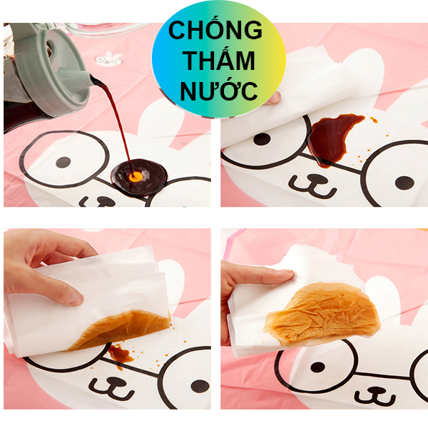 Tạp Dề Chắn Nước,Tạp Dề Pha Chế, Tạp Dề In Hoạt Hình Thỏ Gấu