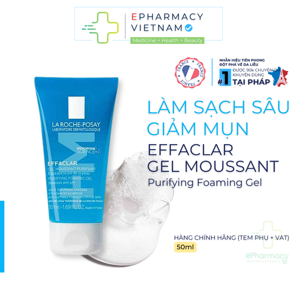 COMBO Xịt Khoáng LA ROCHE POSAY Thermal Spring Water [50ml] + Sữa rửa mặt La Roche-Posay Effaclar Purifying [50ml]
