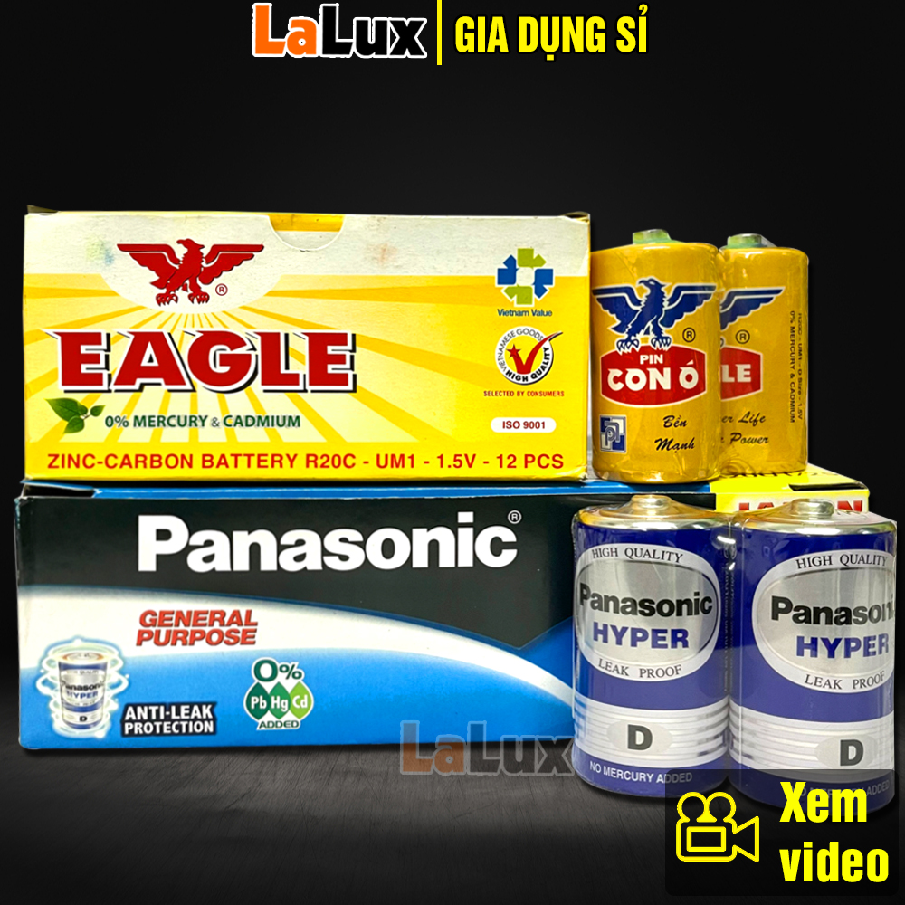 Pin Đại Panasonic, Đại Con Ó Hàng CHÍNH HÃNG - Pin Size D cho Đèn LED ...