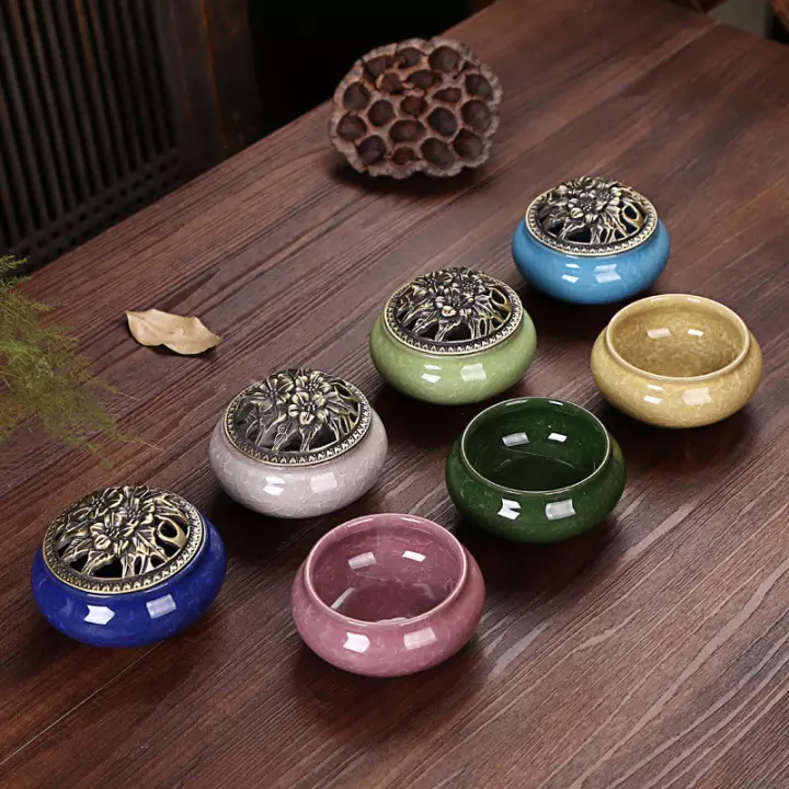 Lư đốt xông trầm hương , dụng cụ đốt trầm hương gốm sứ sen Phật hủ đốt trầm (đem đến vận may, tài lộc gia chủ và tẩy uế, thanh lọc không khí, giảm stress, bổ thận khí, trấn tĩnh, giảm đau)