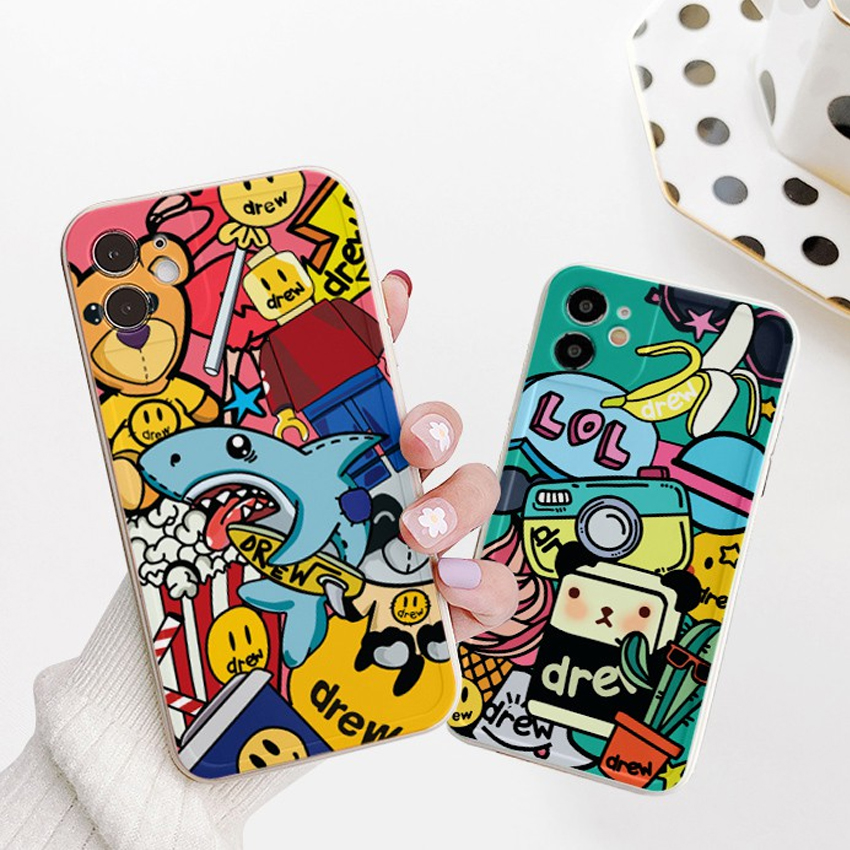 Ốp Lưng Iphone Viền Vuông Hình Drew Shark - Ôp Bảo Vệ Cam iPhone 6/6plus/6s/6splus/7/7plus/8/8plus/x/xr/xs/11/12/pro/max/promax