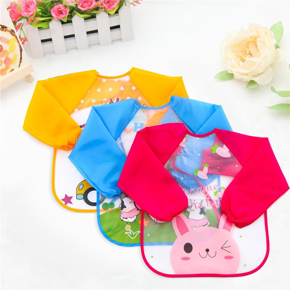 Áo yếm ăn dặm chống thấm cho bé (loại có tay)