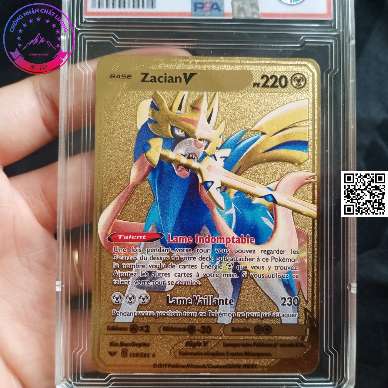 Thẻ Pokemon truyền thuyết Zacian V chu lan kiếm sĩ 1843