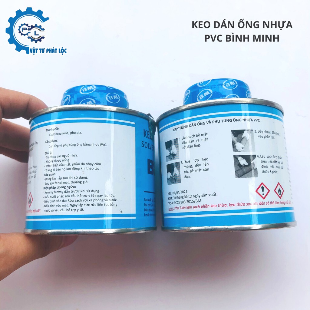 Keo dán ống nước Bình Minh 200g, 500g