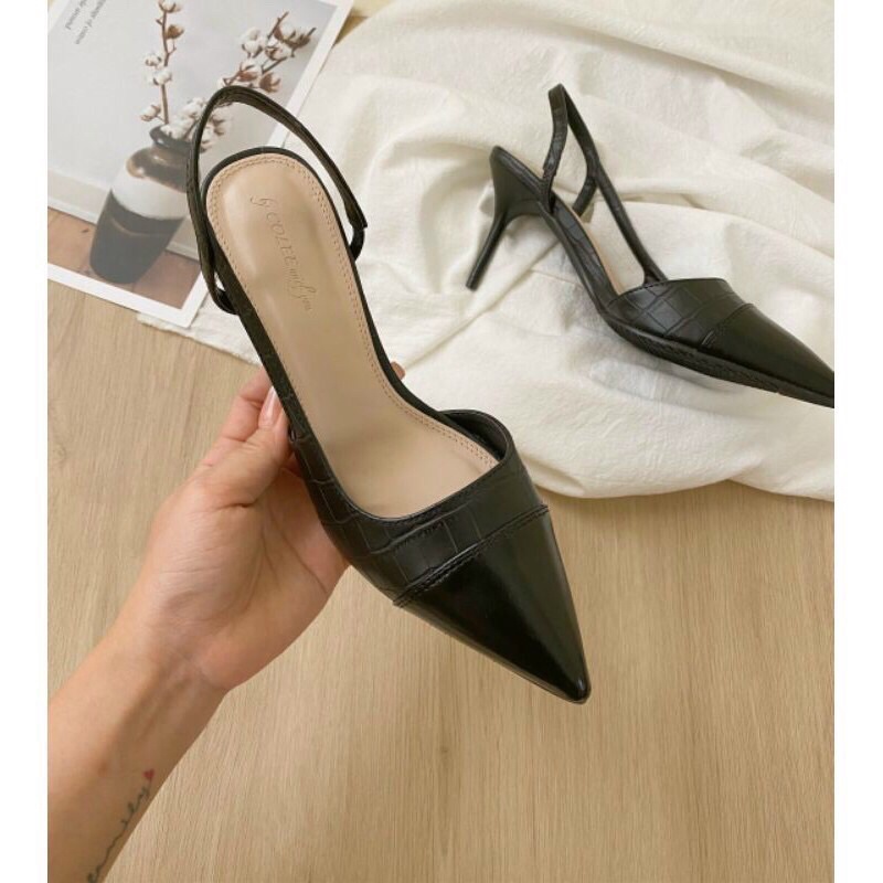 Giày cao gót công sở, hở gót 7cm