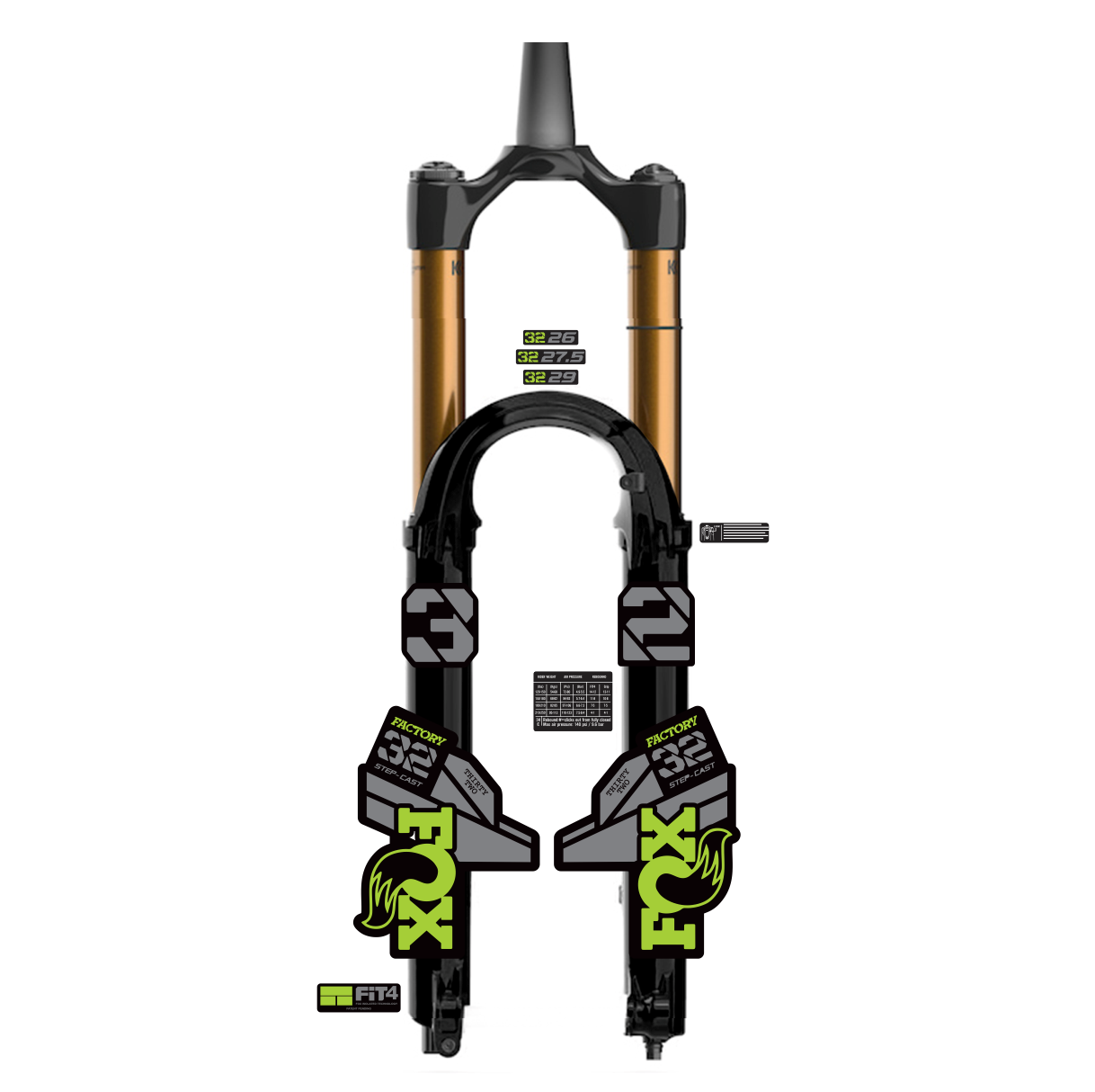 tem decal dán phuộc xe đạp địa hình Fox kashima 32 2021 | cheetahdecals.com