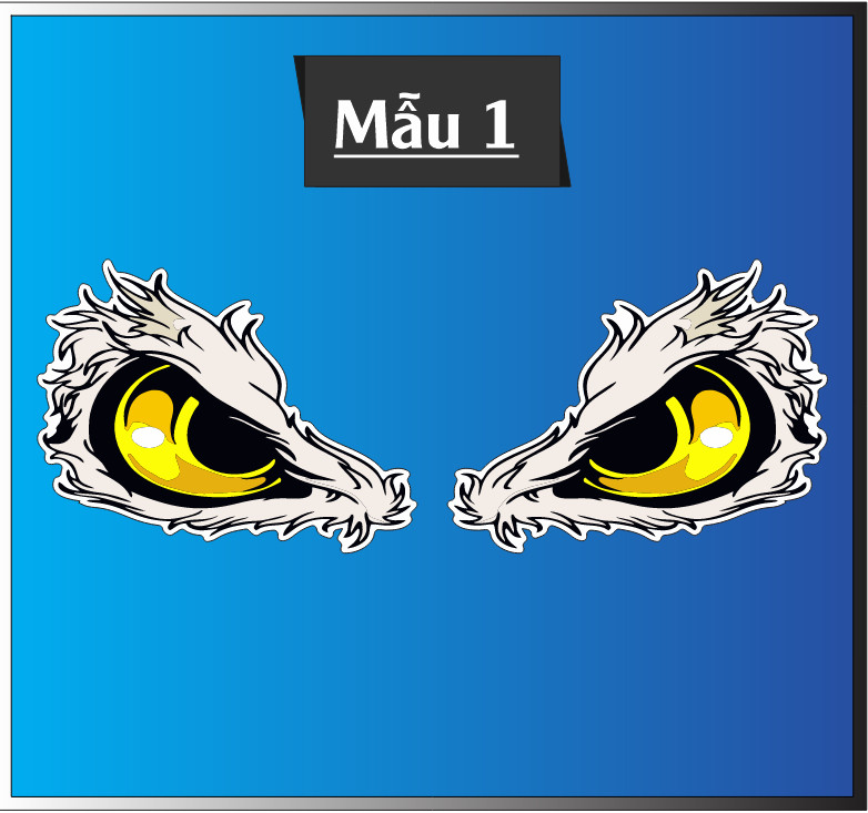 COMBO 2 MIẾNG DECAL ĐÔI MẮT RỒNG TRANG TRÍ XE TẢI 2023