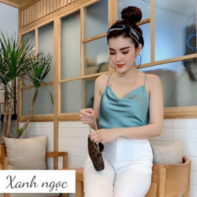 [HCM]Áo 2 dây cổ đổ phi lụa
