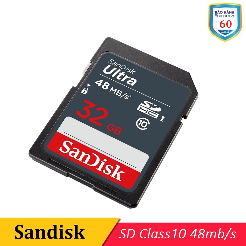Thẻ nhớ SDHC SanDisk Ultra Class 10 48MB/s - 32GB ( BH 60 Tháng )