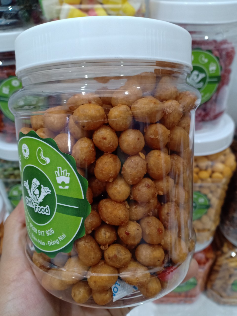 500gram Đậu Phộng Da Cá Tỏi Ớt - Da cá cốt dừa