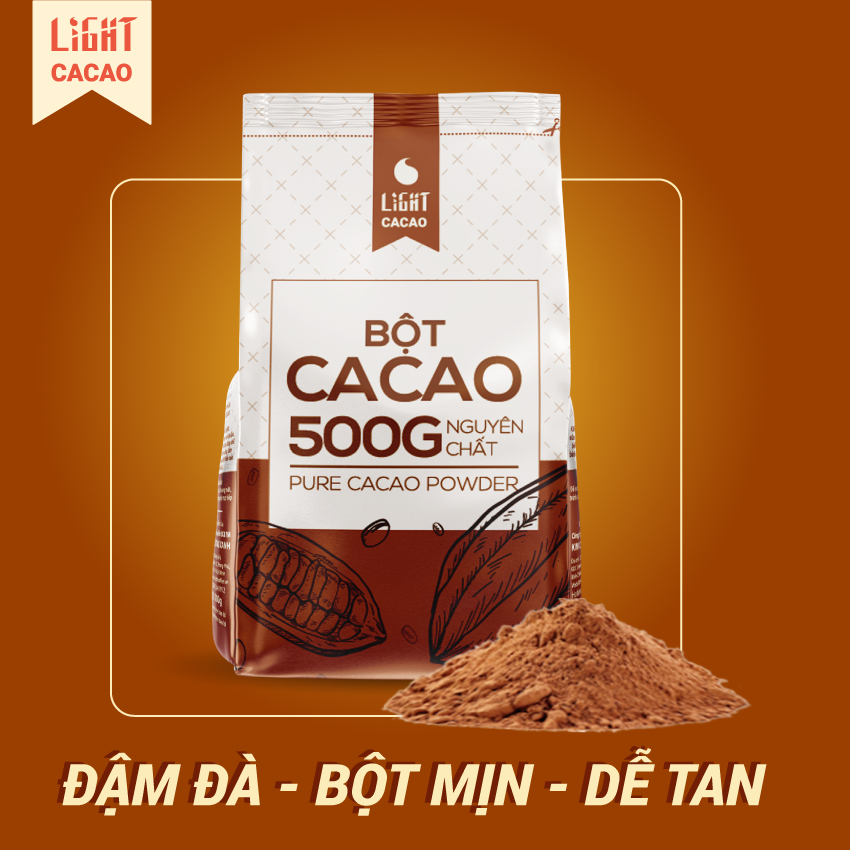 [HCM]Cacao nguyên chất 100% - Bột cacao - Light Ca cao - 500gr