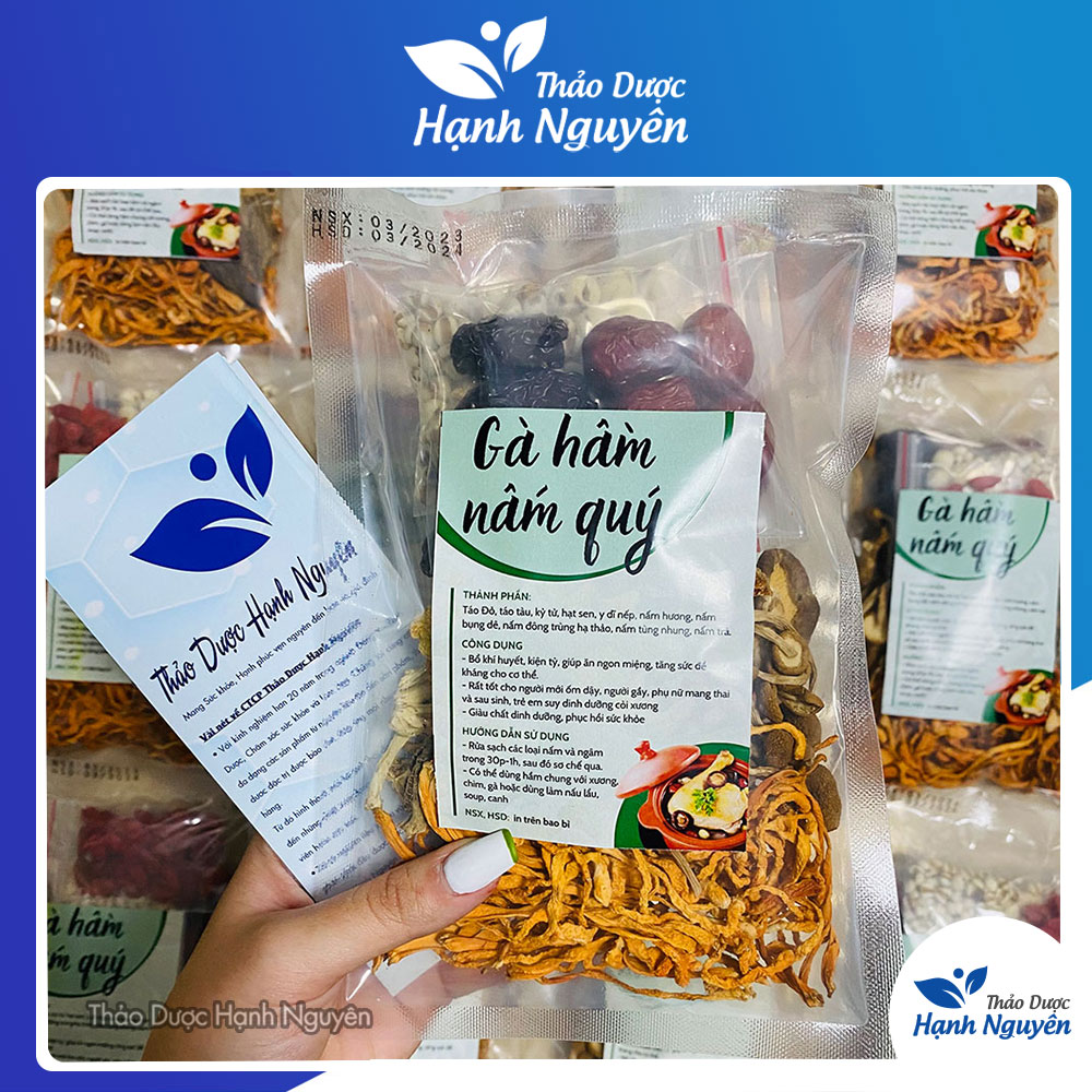 Gà hầm nấm quý - thảo dược hạnh nguyên