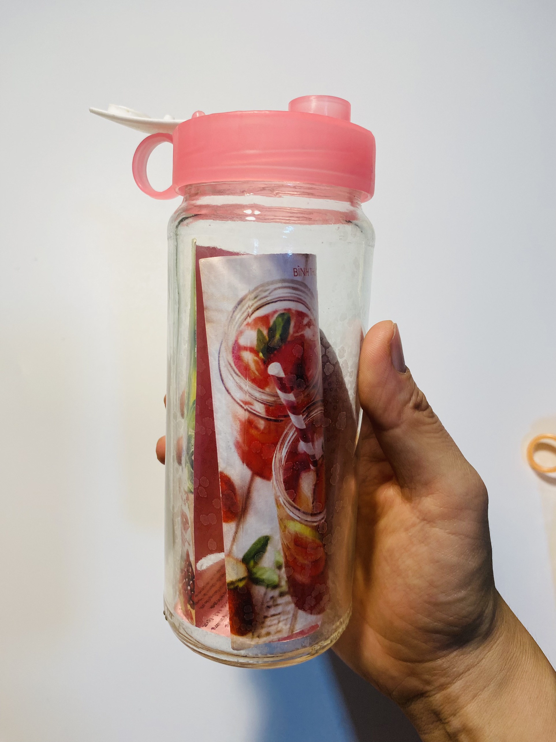 Bình thủy tinh đa năng 350ml (được chọn màu)