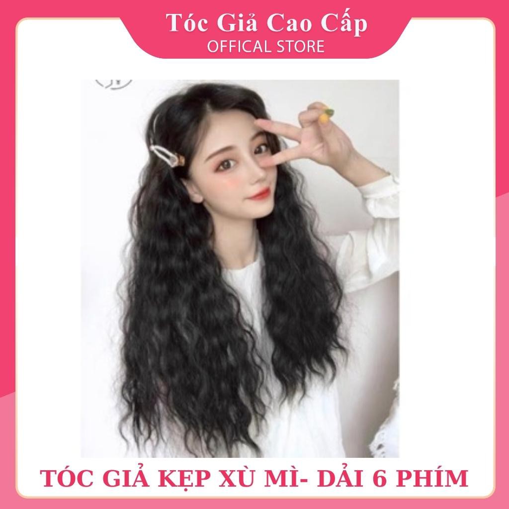 Tóc giả kẹp xù- tơ cap cấp- kẹp 6 phím 4.9