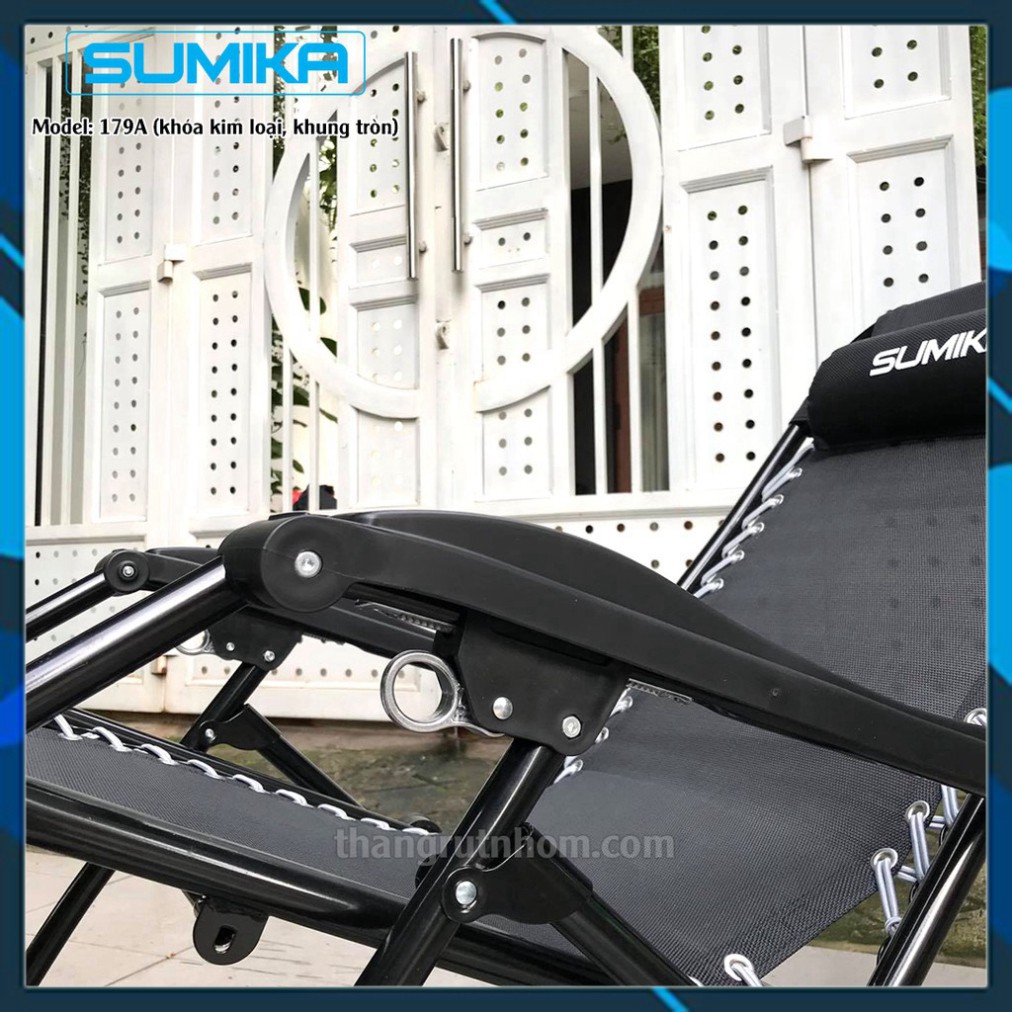 [HCM]Ghế xếp thư giãn SUMIKA 179A (Khóa kim loại vải lưới Textilene thoáng khí tải trọng 200kg)