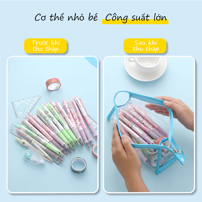 Multi-function storage bag large capacity canvas pencil case student pencil holder stationery storage