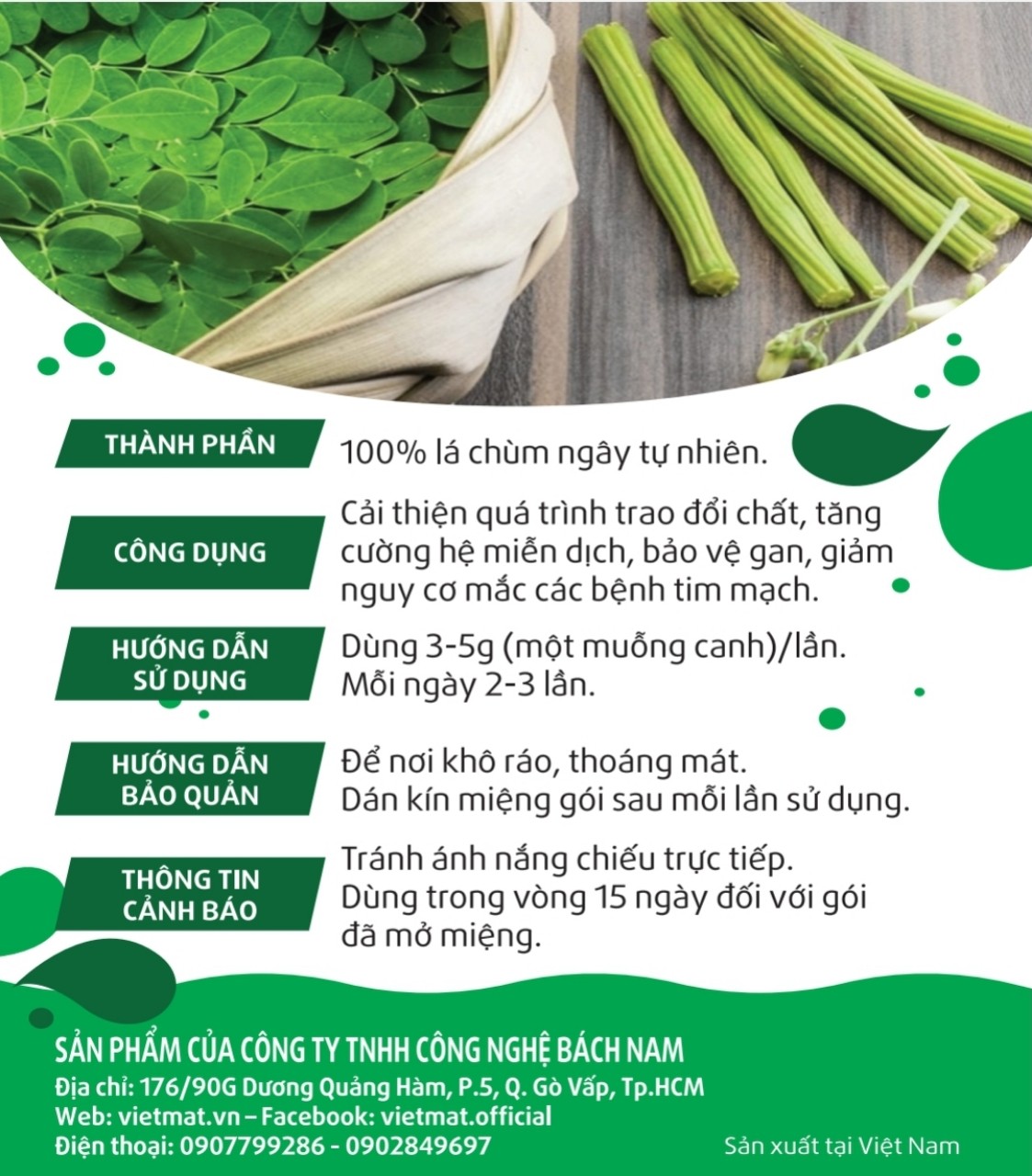 Bột chùm ngây sấy lạnh cho bé VIETMAT
