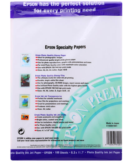 Giấy in 1 mặt Epson A4 S041061 (mỏng) 100 tờ
