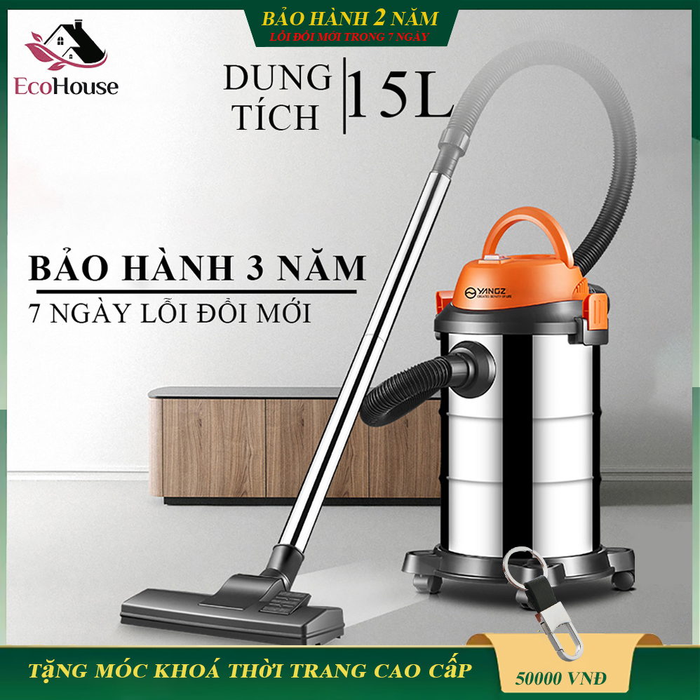 Máy hút bụi đa năng, máy hút bụi công nghiệp 15L công suất 1200W, phục vụ trong nhà lớn, nhà hàng, khách sạn, 3 chế độ khô , ướt , thổi, bảo hành 2 năm, lỗi đổi mới trong 7 ngày đầu nhận hàng