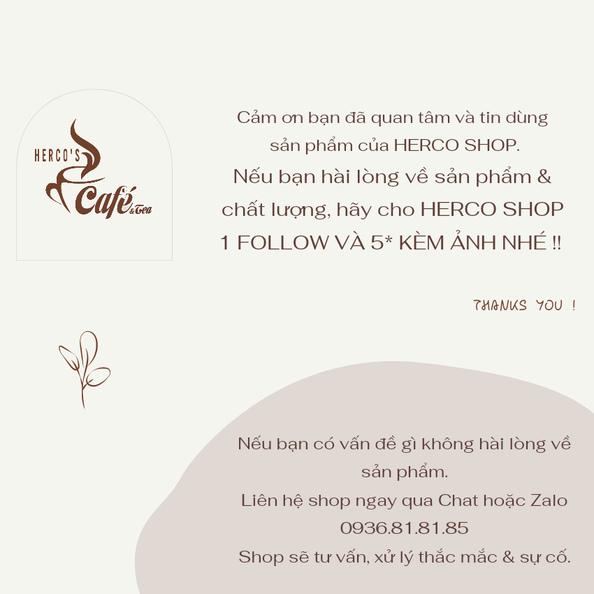 [FREE SHIP] 1KG Cà phê MIX HERCO CT1(100% cà phê hạt rang xay mộc nguyên chất) xay dùng pha phin - cafe pha máy